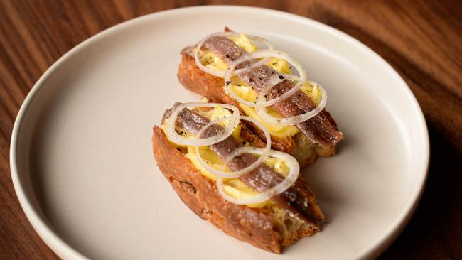 Anchovies, cultured butter and foccacia make good mates with wine.