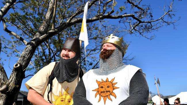 Townsville Medieval and Fantasy Festival 2024 at Cluden. Jayden McCudden and Brandon Field. Picture: Evan Morgan