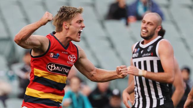 Jackson Hately has only managed two games in his first year with the Crows.