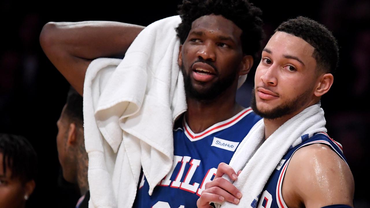 Simmons and Embiid. Photo: Harry How/Getty Images/AFP