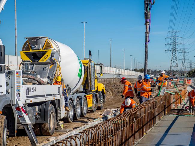 West Gate Tunnel project. Works at the Miller's Rd entrance to the West Gate Freeway. Picture: Jake Nowakowski