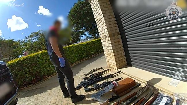 A cache of illegal guns was found. Image: Qld Police