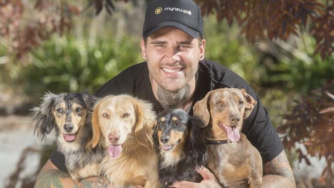 Jaryd Koenigsmann has launched his third start-up myNewPet to help pet welfare/stamp out puppy farms. Picture: Rob Leeson