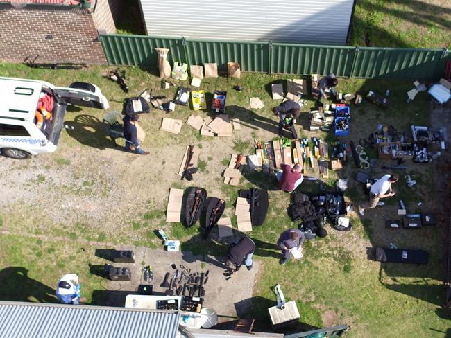 Kay’s alleged haul in his backyard. Picture: Police Media.