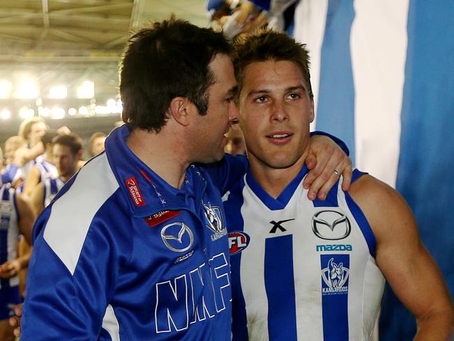 Round 16: North Melbourne v Hawthorn AFLR1614 Picture: Wayne Ludbey Brad Scott & Andrew Swallow