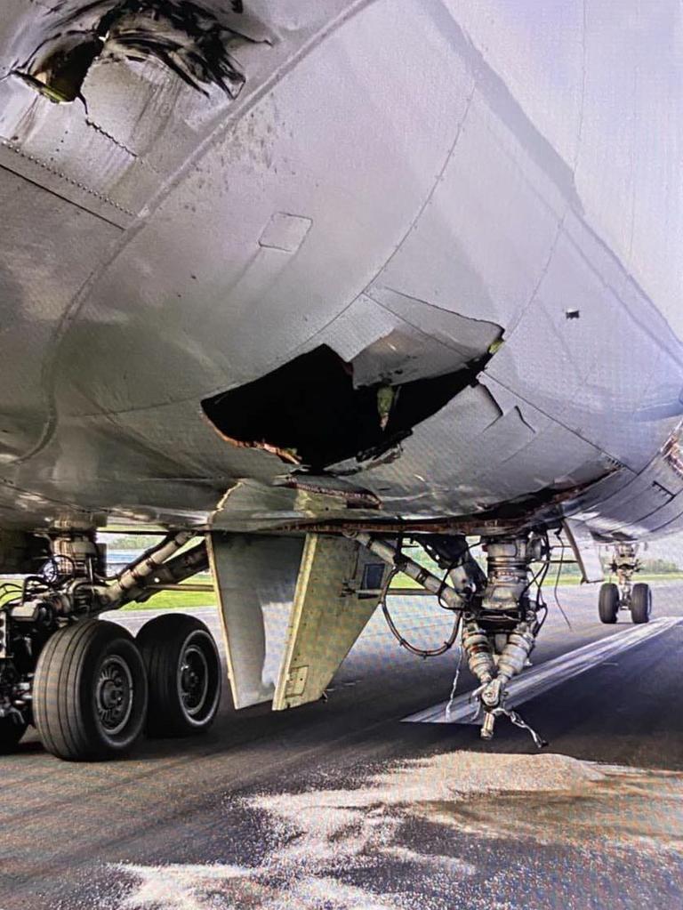 The aftermath of the ‘significant landing incident’. Picture: Viralpress/Australscope