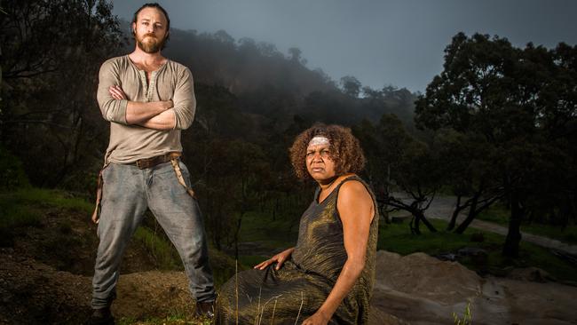 Actors Nathaniel Dean and WA’s Ningali Lawford-Wolf who is the play’s narrator.