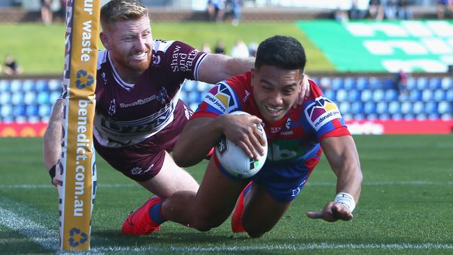 Starford To'a scored 11 tries for the Knights in 20 games. Picture: Getty Images