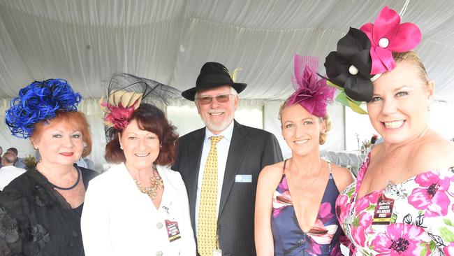 VIPs Julie Steel, Leonie Apps, Nick Harrison, Tarlia Standing and Sharon Lenton at the Ballina Cup. Picture: Marc Stapelberg