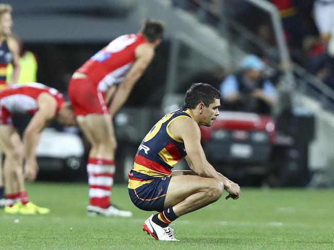 Charlie Cameron after the loss. Picture: Sarah Reed