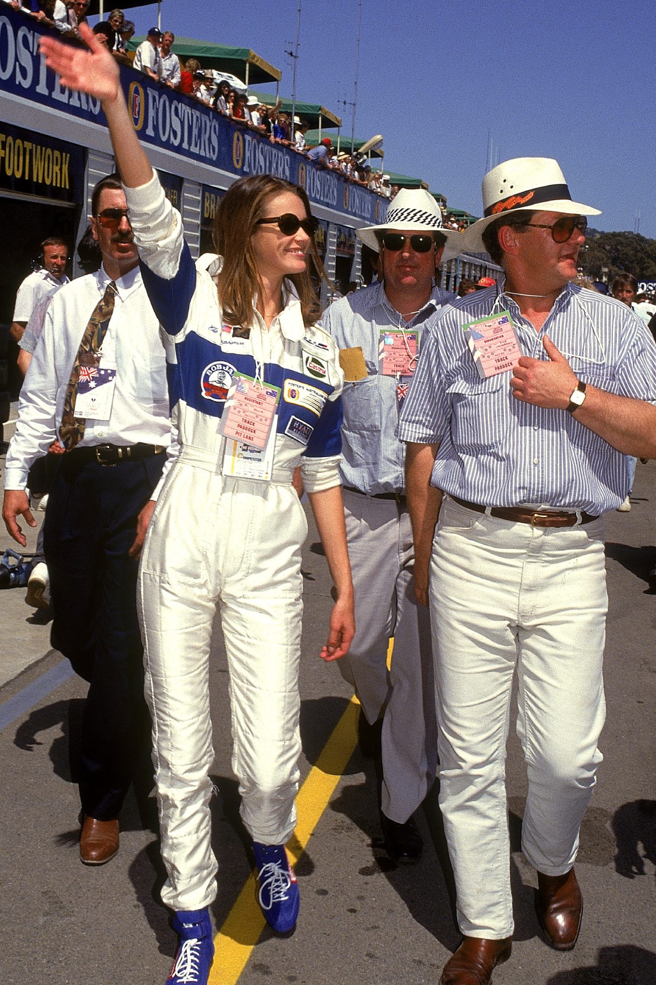 <p>Elle Macpherson at the Australian Grand Prix, 1991.&nbsp;</p>