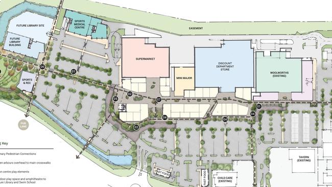 Plans show a new department store will be built next to the existing Woolworths with a carpark adjacent to the existing Pub Lane Tavern. Image contributed