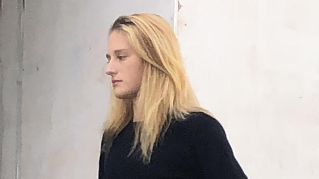 Professional soccer player Teresa Morrissey outside Manly Local Court on May 17, where she was convicted of assaulting hotel staff and police while intoxicated. Picture: Manly Daily
