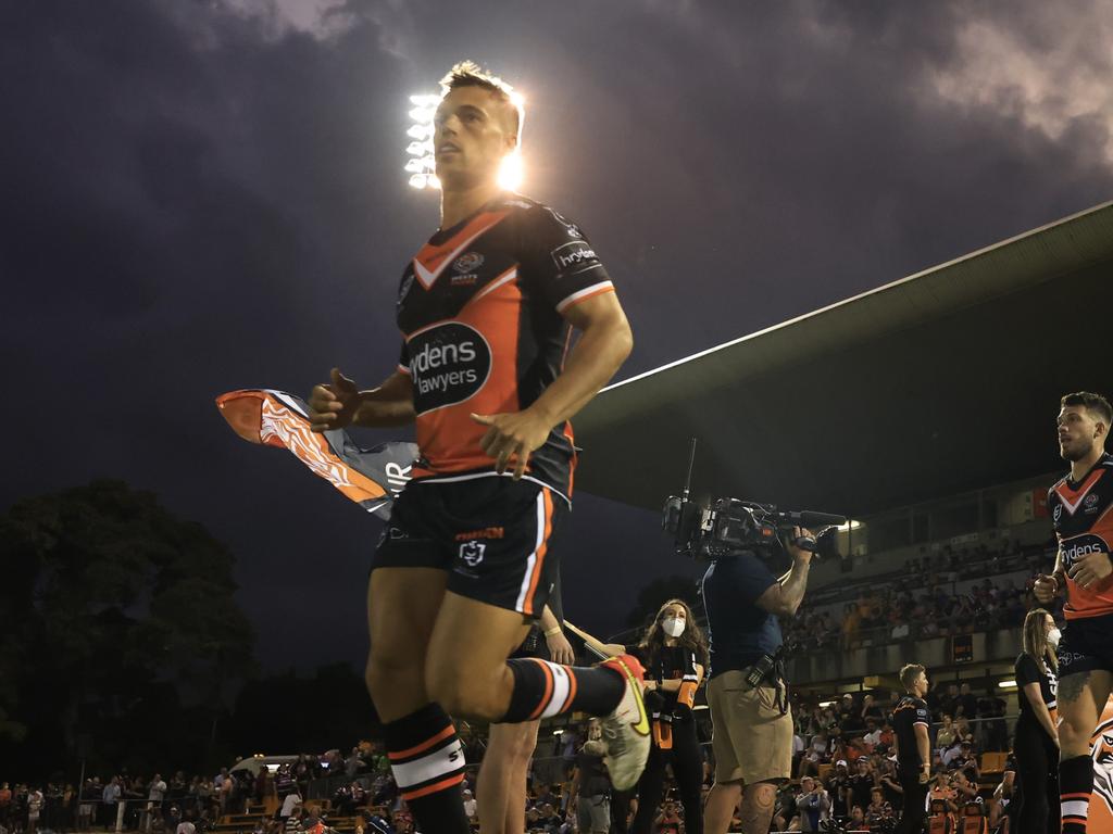 Luke Brooks was taken to school by his opposite number. Picture: Mark Evans/Getty