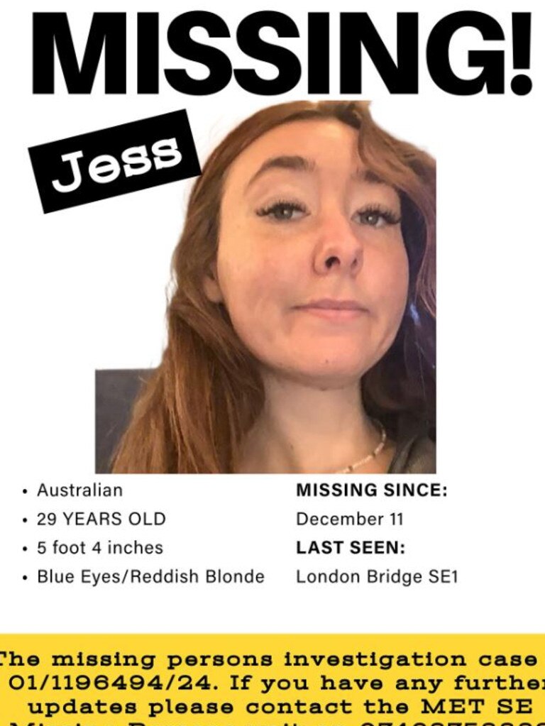 A missing poster featuring the Australian backpacker, shared to social media. Picture: Instagram