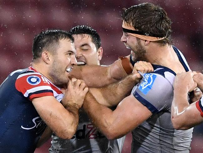 Christian Welch and James Tedesco. Picture: NRL Photos