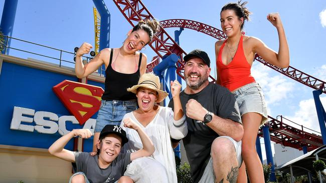 #### Meet the Folkers ####Ned, Edie, Jayne, Andrew and Annie Folker of Ballarat.Families having a good time at Movieworld on the Gold Coast. Sunday December 31, 2023. Picture, John Gass