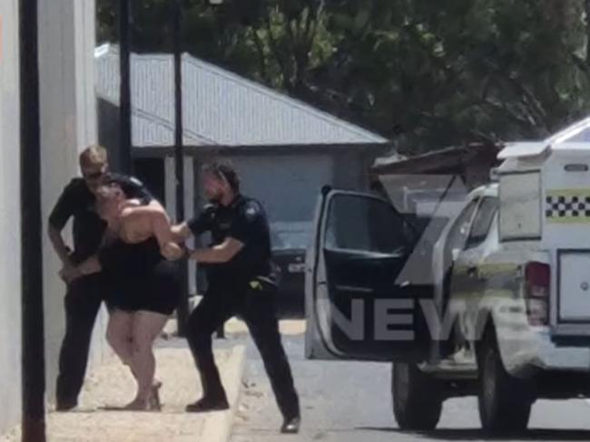 A woman has been arrested after causing chaos at Munno Para, crashing into multiple vehicles .  Picture: 7NEWS