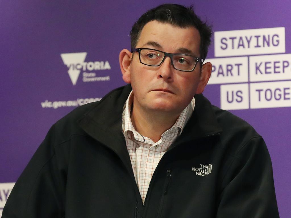 Premier Dan Andrews, his dreaded North Face jacket and doughnut days featured prominently in reader comments. Picture: David Crosling