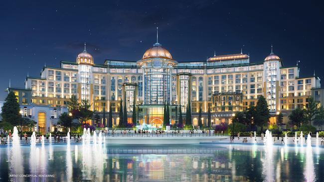 Universal Helios Grand Hotel is a spectacular 500-room resort at Universal Epic Universe. Photo: Universal Epic Universe