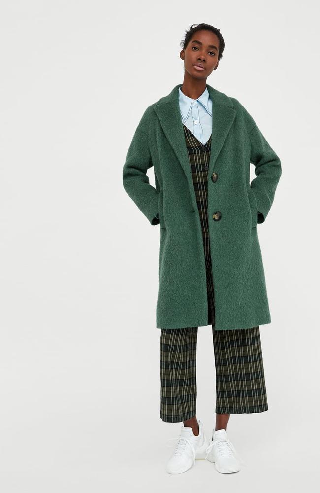 Green textured coat, $259.