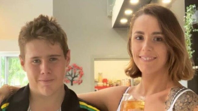 Walter Newton Junior, who was injured in the crash, with his sister Maddie. Picture: Supplied