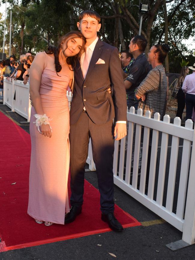 Zaria Morrell and Bradlee Gill at the North Rockhampton High School Formal 2023.