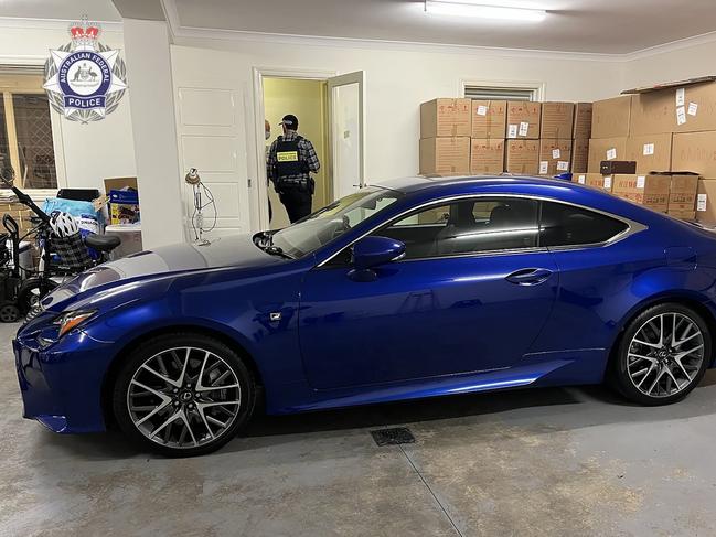 A Lexus seized in raids on the alleged money laundering syndicate. Picture: Supplied