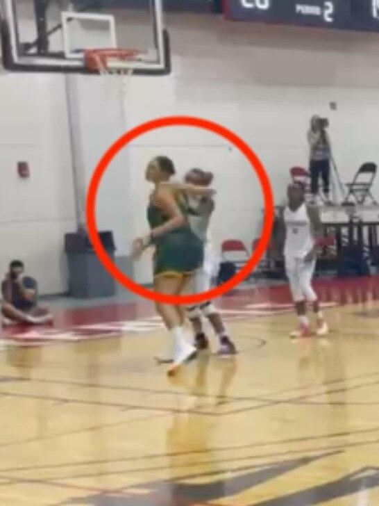 Liz Cambage’s elbowing of a Nigerian player was caught on camera.