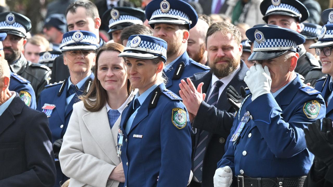 NSW Police Inspector Amy Scott received the Commissioner’s Valour Award from NSW Police Commissioner Karen Webb in June. Picture: POOL/NewsWire/ Mick Tsikas