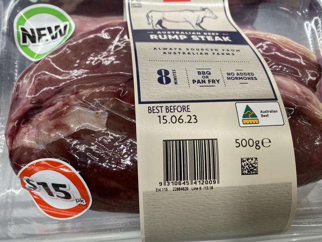 The price of rump steak at Coles hasn’t changed since June. Picture: Supplied