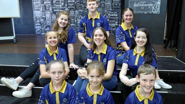 RMUYC members (l to r): Front row: Abigail Braun, Chelsea Hogarth, Darcy Merriman-McKay; Second row: Brianna Bloomfield, Minette Boyd, Elsa Connor; Third row: Trinity March-Hoolihan, Kate Lentell; and Back Row: Wil Bailey prepare for state eisteddfod. Picture: contributed