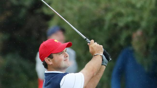 Patrick Reed practising at the Melbourne Golf Course. Picture: William West/AFP