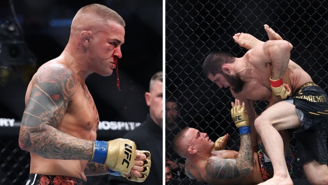 Poirier was courageous but took a beating. Photos: Getty Images