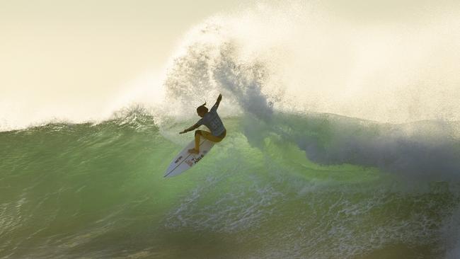 Sally Fitzgibbons finished third in heat one before being eliminated. Picture: AAP