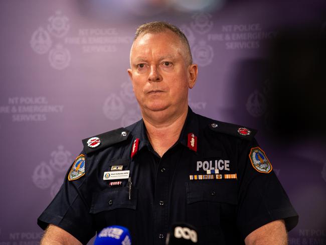 Matt Hollamby APM Assistant Commissioner from the NT Police talks about the recent road fatality on the Arnhem Highway. Picture: Pema Tamang Pakhrin