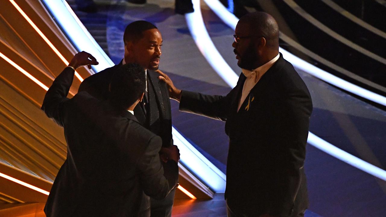 Tyler Perry was seen speaking to Will Smith after the infamous Oscars slap. Picture: Robyn Beck / AFP.