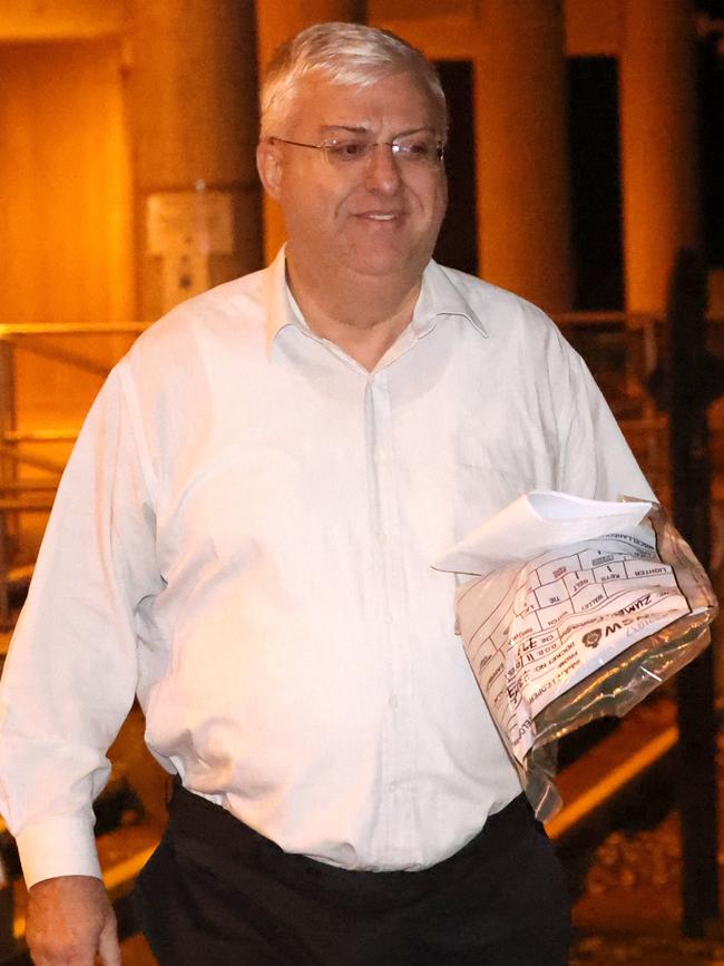 Frank Zumbo leaves the Surry Hills police centre in 2021 after being charged with historical sexual offences. Picture: Damian Shaw