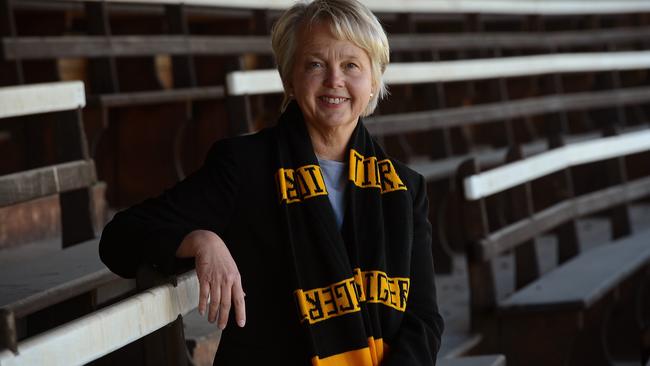 Richmond president Peggy O’Neal has condemned comments made by rival AFL presidents Eddie McGuire and James Brayshaw. Picture: Jake Nowakowski