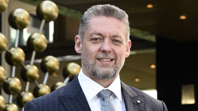 Crown boss Ciaran Carruthers has disputed Carey’s version of events at the Perth casino. Picture: Andrew Henshaw