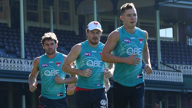 The performance of rookie-listed Swan Ben Ronke, right, was one of the highlights of Round 8.