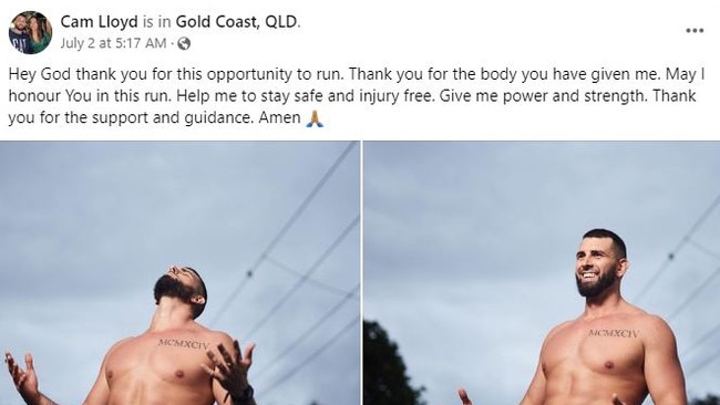 Elanora man Camryn Lloyd collapsed during the Gold Coast Marathon. Picture: Facebook