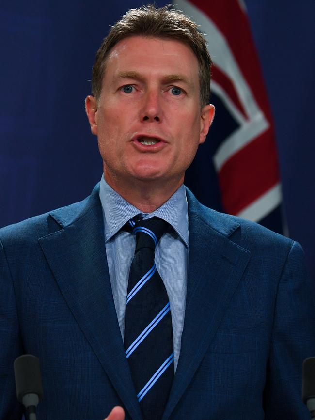 Attorney-General Christian Porter announcing the proposed laws. Picture: Paul Braven