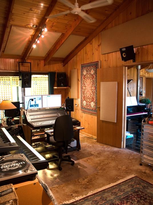 Haeny's home-cum-recording studio on a bush block in the Huon Valley.