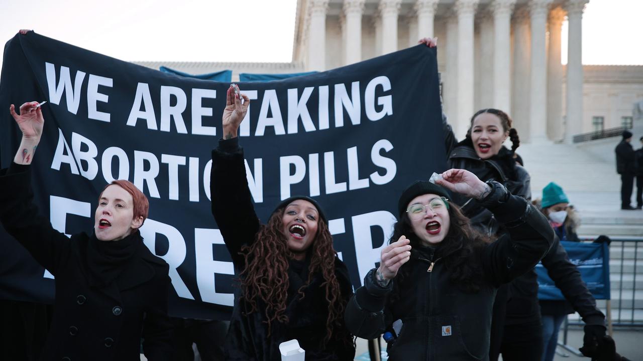 Pro-choice protesters outside the Supreme Court in Washington on December 1. Picture: Chip Somodevilla/Getty Images/AFP