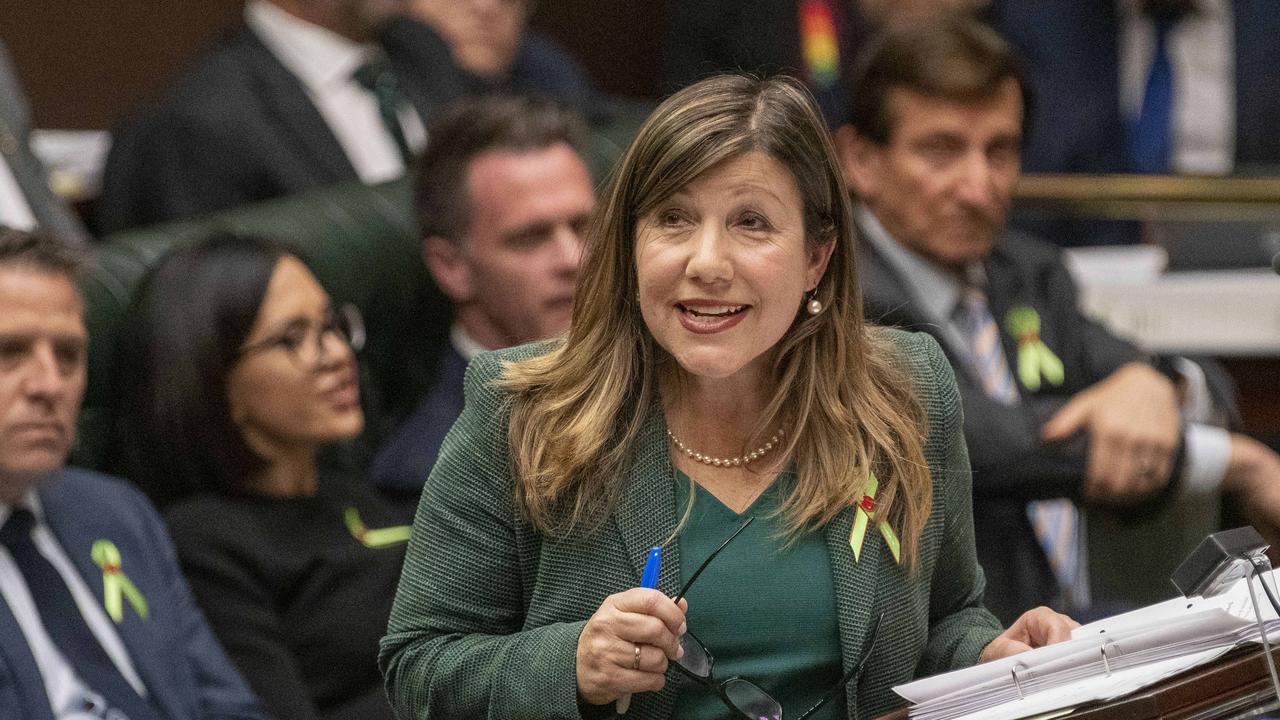 Minister for industrial relations, Sophie Cotsis during NSW Parliament question time. Picture: Simon Bullard