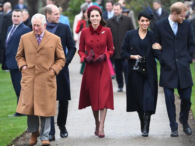 The Sussexes pictured on Christmas Day in 2018. the couple will not return to the UK for the festive season this year. Picture: AFP