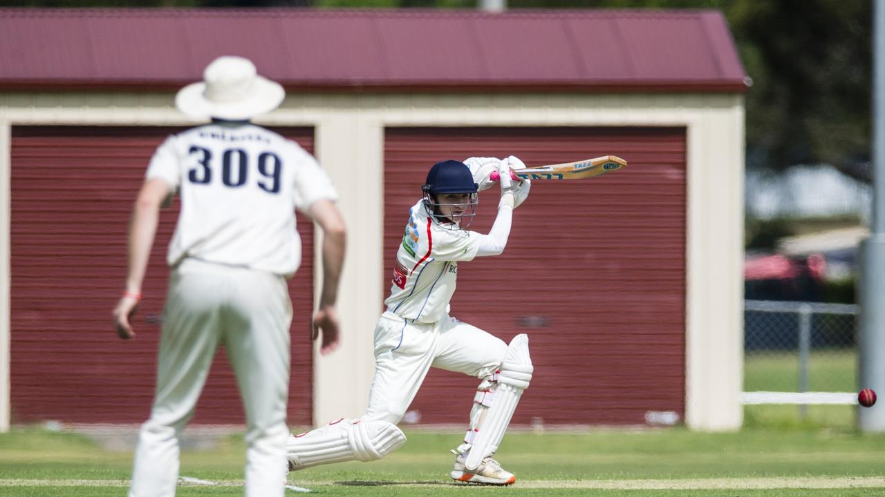 Joshua Cranston bats for Highfields.