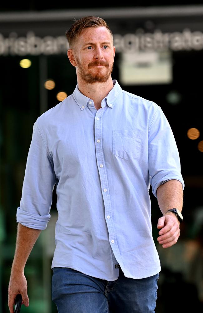 Christopher Ensbey leaves the Magistrates Court in Brisbane. Picture: NCA NewsWire / Dan Peled