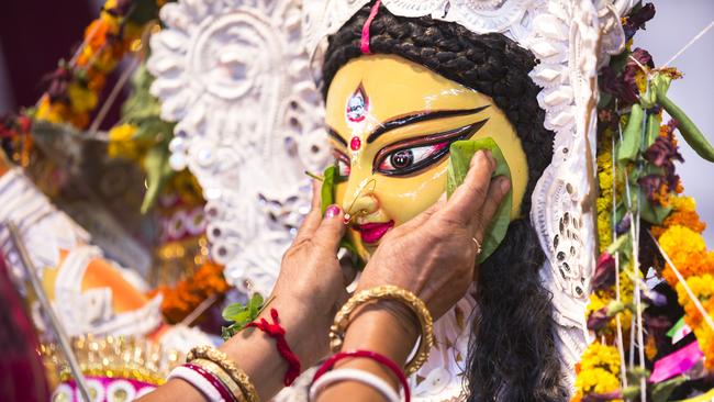 An Indian Deity: Goddess Durga during Durga Puja festival.